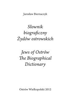 Słownik Żydów ostrowskich